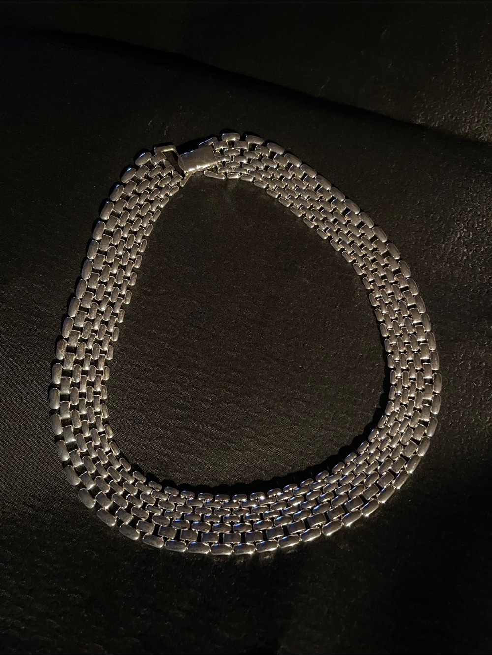 Classic Silver Multi-Row Chain choker Necklace - Women's Jewelry
